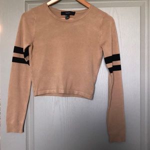 Cute coffee colored long sleeved crop top